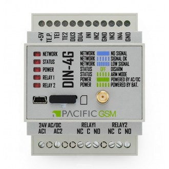 DIN-4G-DC LTE SMS Controller 12-24V AC/DC